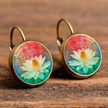 Designer Handpainted Lotus Dangler Earrings 1
