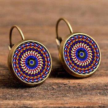 Designer Handpainted Abstract Art Dangler Earrings 1