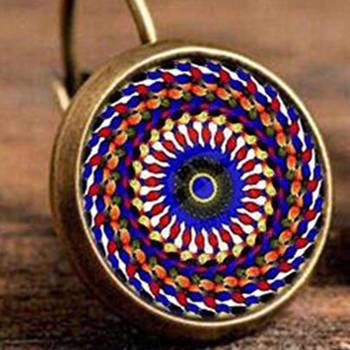 Designer Handpainted Abstract Art Dangler Earrings 2