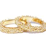 Designer Pearl Stones Full Covered Bangles Set