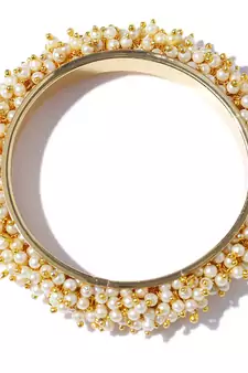 Designer Pearl Stones Full Covered Bangles Set