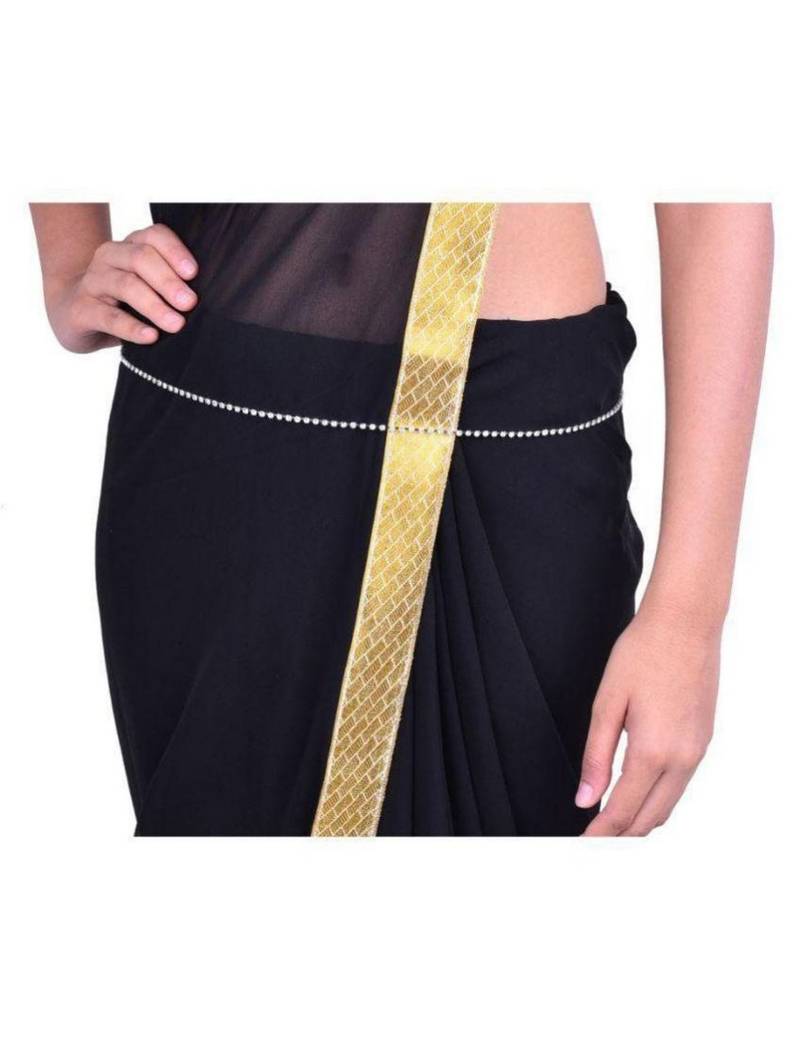 Designer Diamond Stone Silver Waist Belt Kamarbandh Kamarpatta Belly Hips Chain