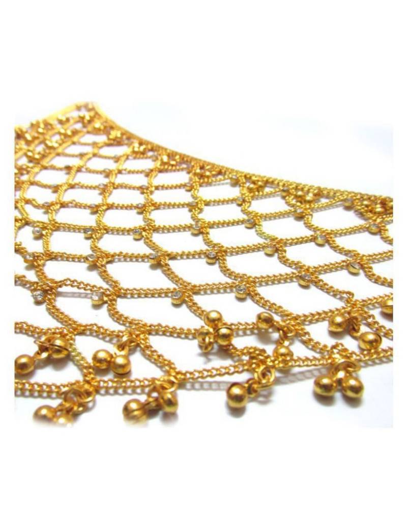 Designer Diamond Stone Golden Waist Belt Saree Challa Kamarbandh