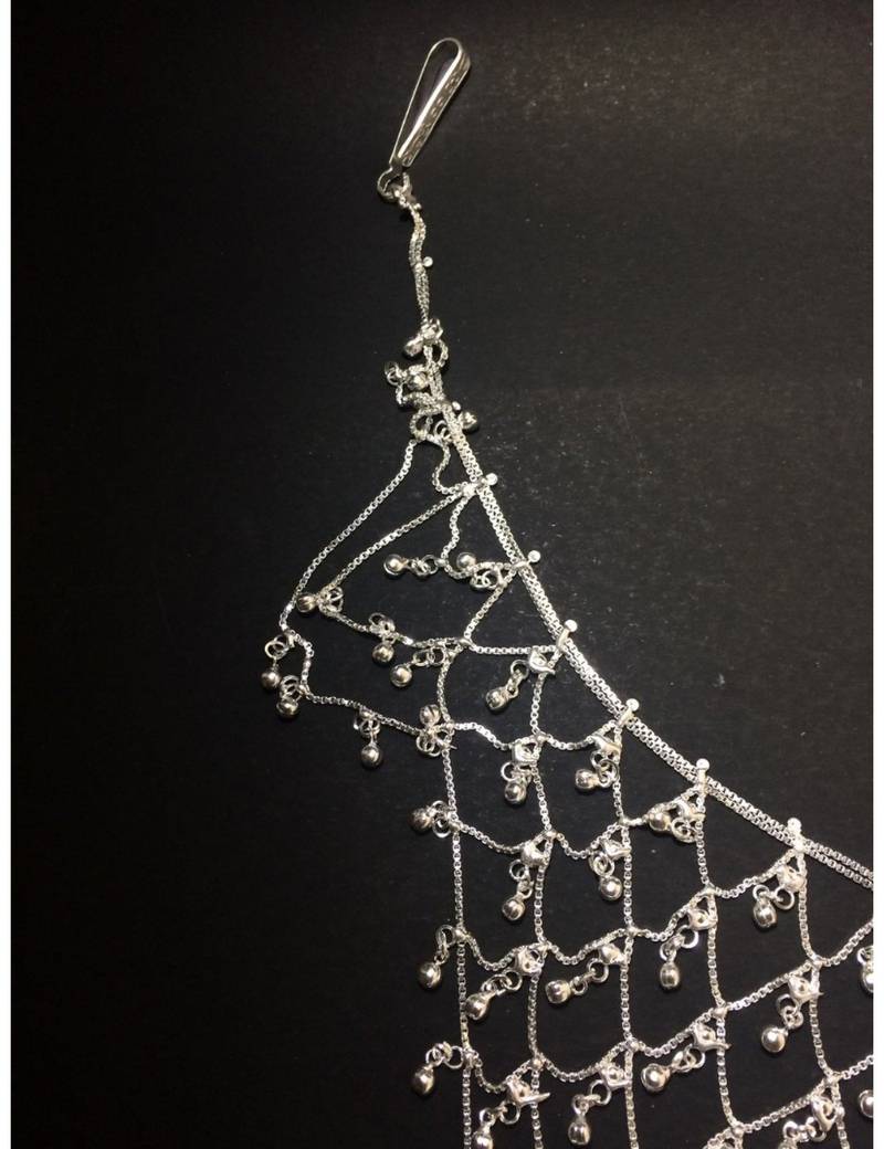 Designer Diamond Stone Silver Waist Belt Saree Challa Kamarbandh Kamarpatta Belly Hips Chain