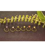 Designer 6 Star Colourful Nose Pin Combo Set Nose Ring