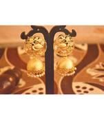 Designer Golden Gold Plated Filigree Jali Work Bird Sparrow Earrings