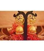 Designer Golden Gold Plated Filigree Jali Work Bird Sparrow Earrings