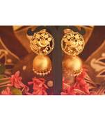 Designer Golden Gold Plated Filigree Jali Work Bird Sparrow Earrings
