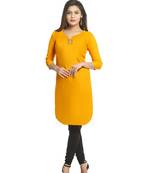 Yellow plain cotton kurti