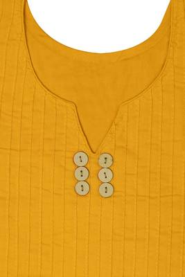 Yellow plain cotton kurti 3