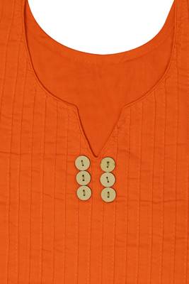 Orange plain cotton kurti 3