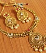 Gold Pearl Necklace-Sets