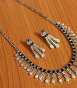 Silver Sapphire       Necklace-Sets