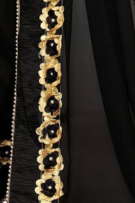Black  embroidered georgette saree with blouse 3