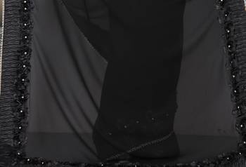 Black embroidered georgette saree with blouse 5