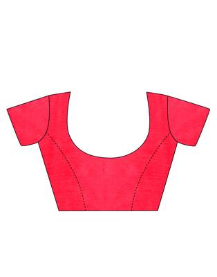 Red printed super net saree with blouse 4