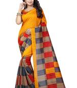 Light multicolor printed bhagalpuri saree with blouse