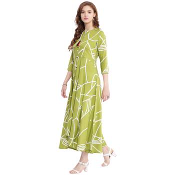 Green printed rayon kurtas-and-kurtis 4