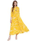 Yellow printed rayon  kurti