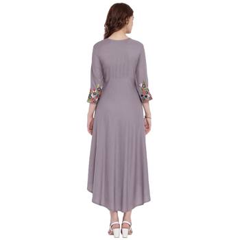 Grey embroidered rayon  kurti 2
