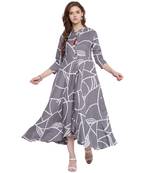 Grey printed rayon kurti