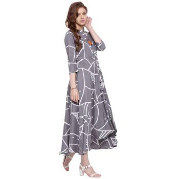 Grey printed rayon kurti 3