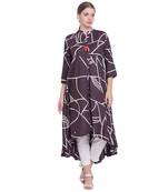 Grey printed rayon  kurti