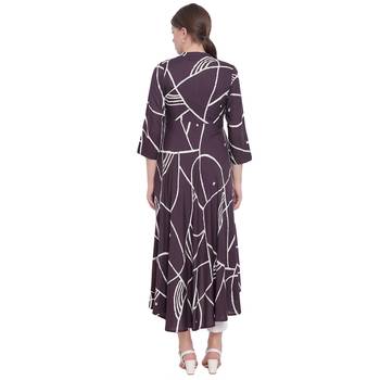 Grey printed rayon  kurti 2