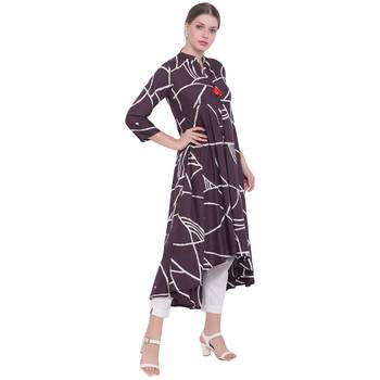 Grey printed rayon  kurti 3