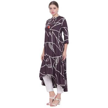 Grey printed rayon  kurti 4