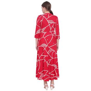 Red printed rayon  kurti 2