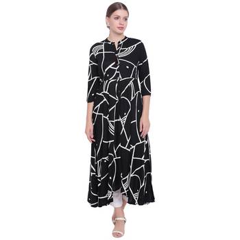 Black printed rayon  kurti 1