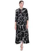 Black printed rayon  kurti