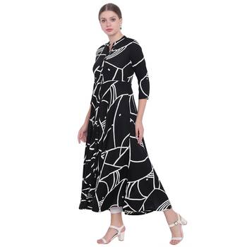 Black printed rayon  kurti 4