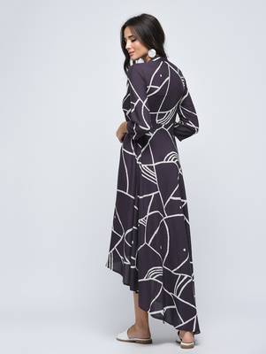 Grey printed rayon  kurti 2