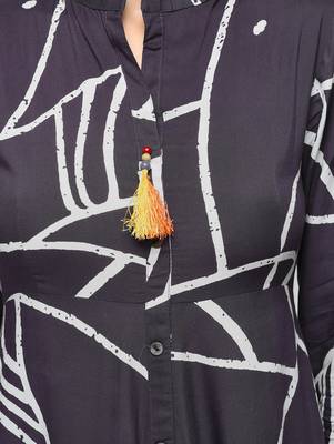 Grey printed rayon  kurti 5
