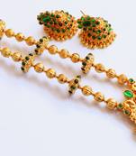 Beautiful Antique Green Peacock Necklace Set
