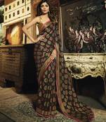 Multicolor Printed  Silk Brasso saree with blouse