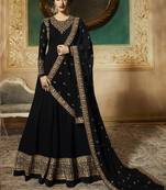 Black embroidered faux georgette salwar