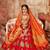 Red embroidery pure banarasi silk lehenga with dupatta