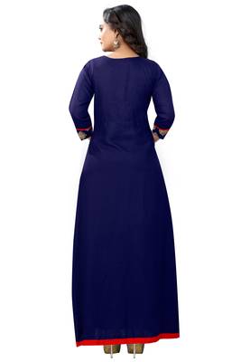 Blue embroidered rayon embroidered-kurtis 2