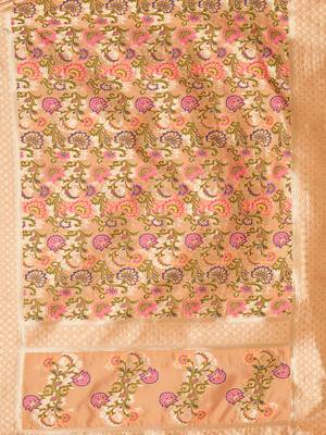 Orange woven Banarasi Silk Dupatta for Women 5