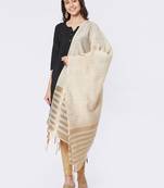 Beige Cotton Woven Dupatta for women