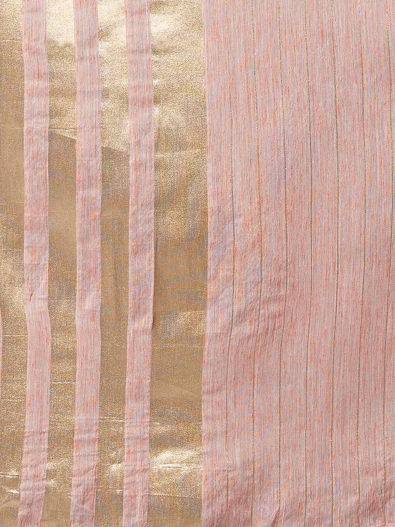 Peach Cotton Woven Dupatta for women