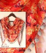 Orange Digital Printed Scarf