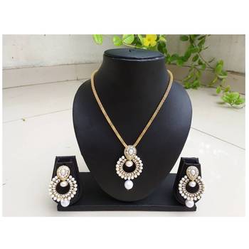 Beautiful Polki Pearl Design Pendant Set 2