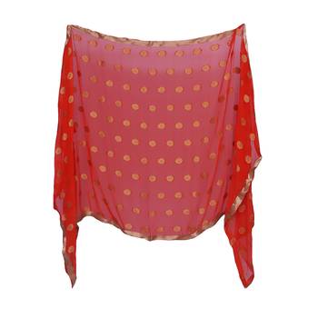 Anoma Red Color Chiffon Dupatta For Women'S & Girls 1