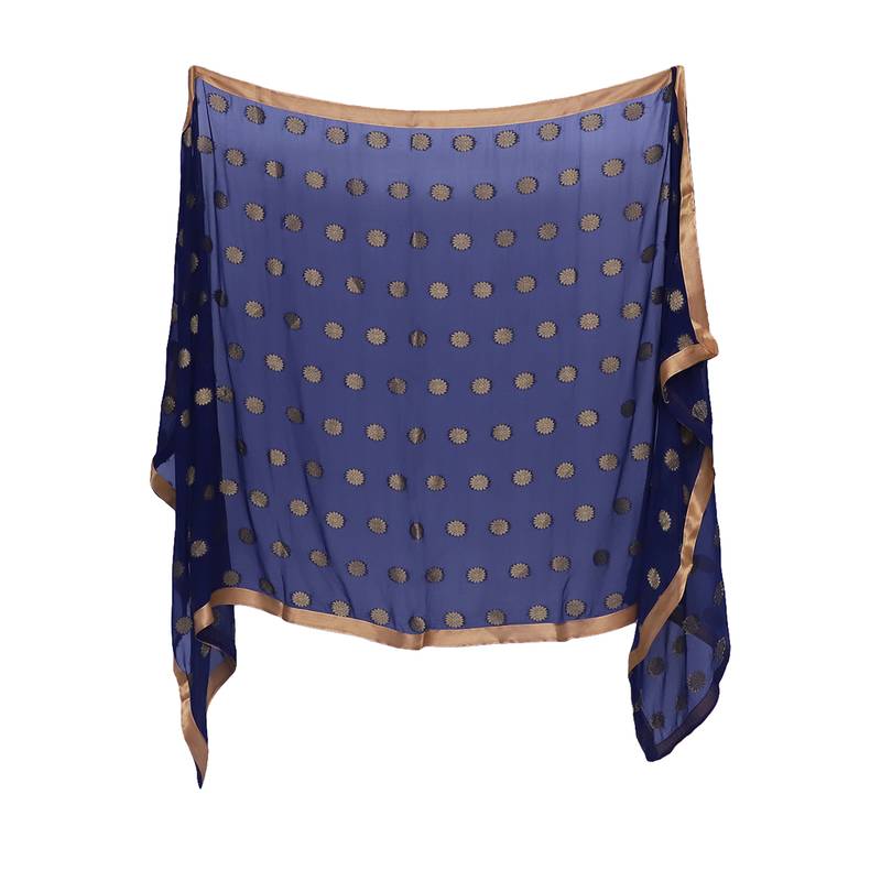 Anoma Navy Blue Color Chiffon Dupatta For Women'S & Girls