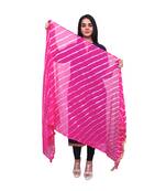 Anoma Pink Color Chiffon Dupatta For Women'S & Girls