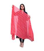Anoma Carrot Red Color Chiffon Dupatta For Women'S & Girls